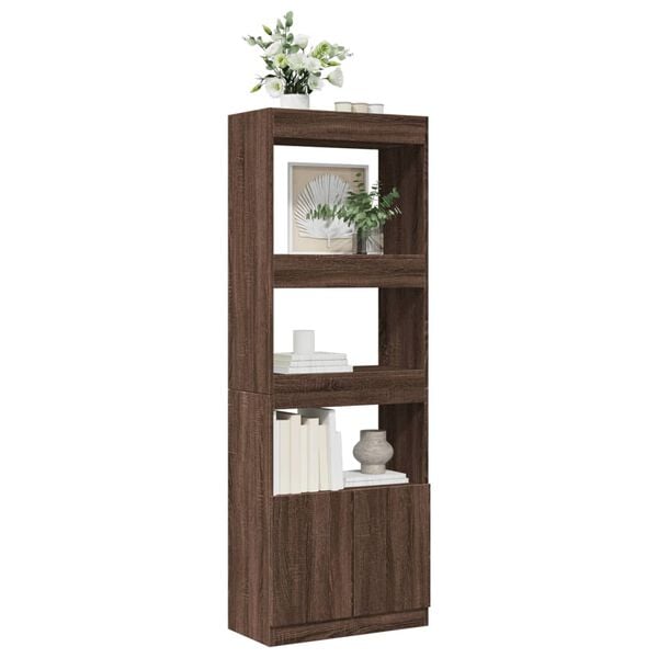 vidaXL Highboard brun eik 63x33x180 cm konstruert tre