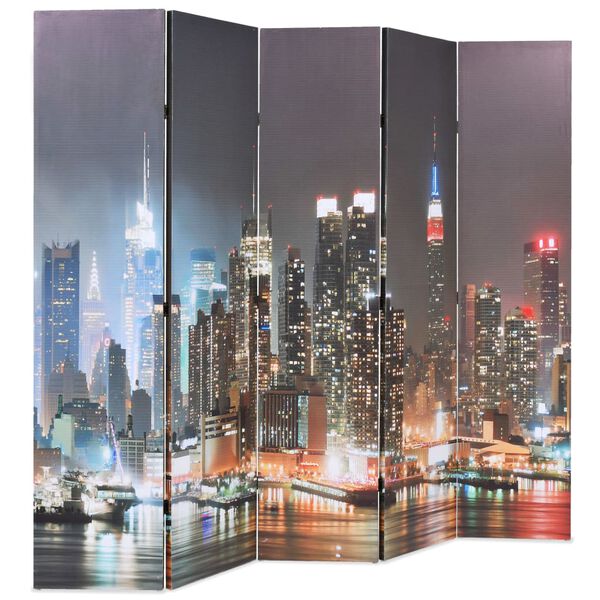 vidaXL Sammenleggbar romdeler 200x170 cm New York natt