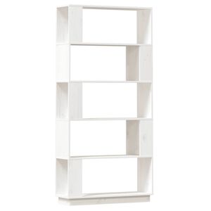 vidaXL Bokhylle/romdeler hvit 80x25x163,5 cm heltre furu