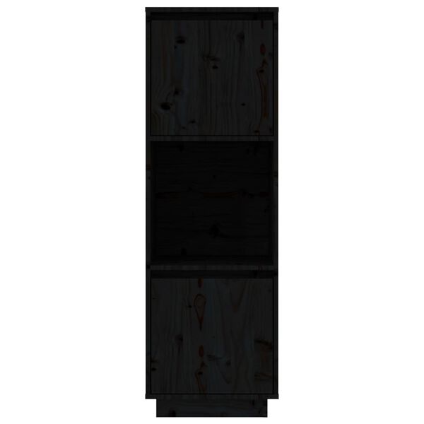 vidaXL Highboard svart 38x35x117 cm heltre furu