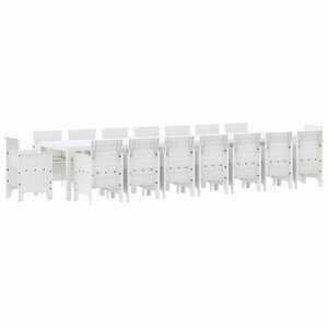 vidaXL Hage Spisestue Set med Puter 17 stk. Hvit PP