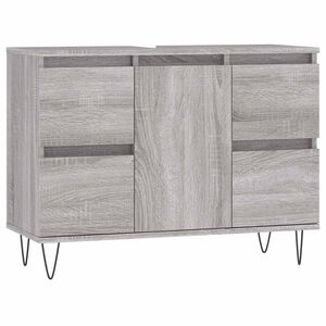 vidaXL Baderomsskap gr&aring; eik 80x33x60 cm konstruert tre
