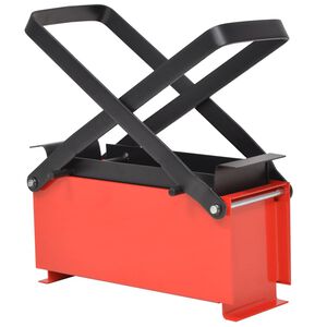 vidaXL Papirbrikettpresse st&aring;l 34x14x14 cm svart og r&oslash;d