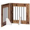 vidaXL Foldbar hundegitter med stativer 2 pcs Gammelt tre 120,5 cm
