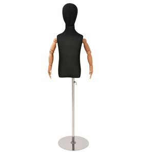 vidaXL Justerbar 120-150 cm Mannequin med Base Unisex PP Svart