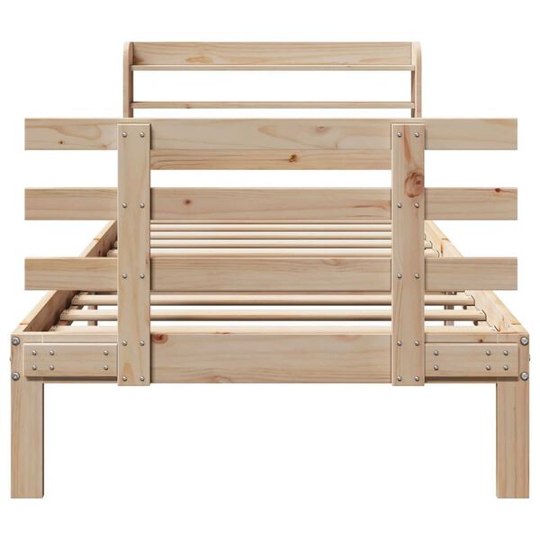 vidaXL Sengeramme med hodegavl 100x200 cm heltre furu