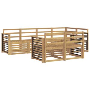 vidaXL Utend&oslash;rs sofa-sett 7 stk. Hvit Solid akasietre