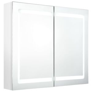 vidaXL LED-speilskap til bad blank hvit 80x12x68 cm