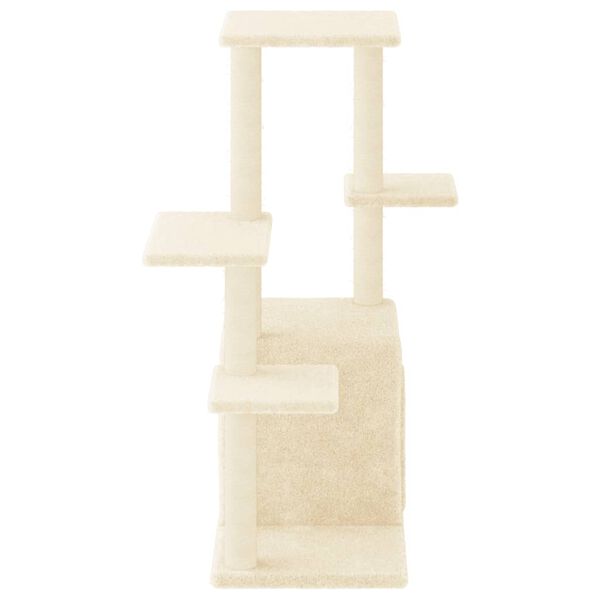 vidaXL Kattetre med klorestolper i sisal kremhvit 97,5 cm