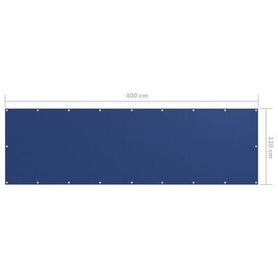 vidaXL Balkongskjerm blå 120x400 cm oxfordstoff