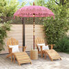 vidaXL Balinesisk Parasol Rosa 185 x 185 x 260 cm