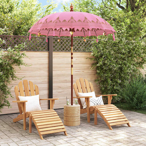 vidaXL Balinesisk Parasol Rosa 185 x 185 x 260 cm