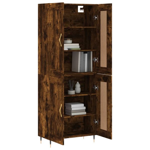 vidaXL Highboard r&oslash;kt eik 69,5x34x180 cm konstruert tre
