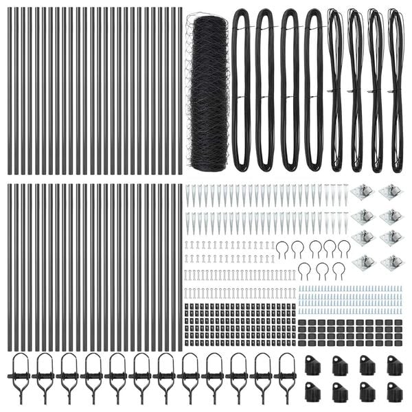 vidaXL Gjerdep&aring;le Gr&aring; 100 x 0,4 m (36 mm nett) St&aring;l og PVC