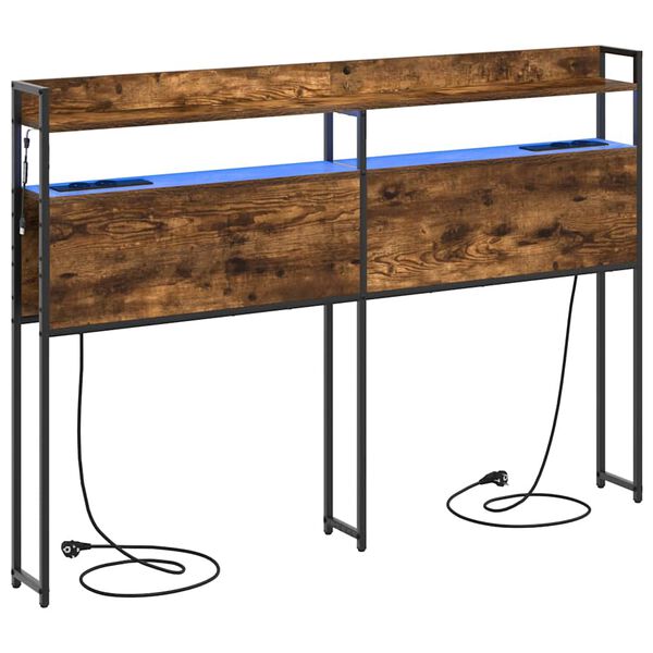 vidaXL Lagringshodegavl R&oslash;kt eik 140,5 x 15 x 98 cm Konstruert tre