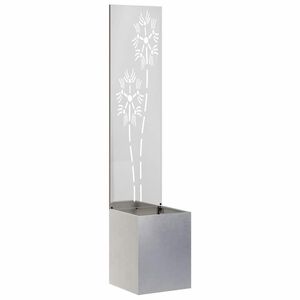 vidaXL Hageprivat skjerm Blomster S&oslash;lv 32 x 32 x 150 cm Rustfritt st&aring;l