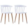 vidaXL Spisestoler 2 stk hvit plast