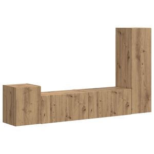 vidaXL TV-benksett Veggmontert 4 pcs Artisan Eik Konstruert tre