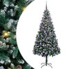 vidaXL Kunstig juletre med 300 LED gr&oslash;nn 210 cm PVC og St&aring;l og Plast