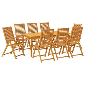 vidaXL Hagespisegruppe 9 deler 180x90x75 cm heltre akasie