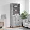 vidaXL Highboard betonggr&aring; 69,5x34x180 cm konstruert tre