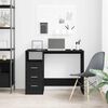 vidaXL Skrivebord med skuffer svart eik 102x50x76 cm konstruert tre