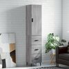 vidaXL Highboard gr&aring; sonoma 34,5x34x180 cm konstruert tre