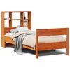 vidaXL Seng med bokhylle uten madrass voksbrun 75x190 cm heltre furu
