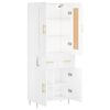 vidaXL Highboard hvit 69,5x34x180 cm konstruert tre