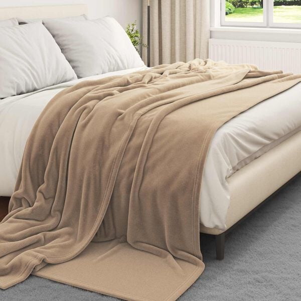 vidaXL Kastteppe Kamel 220 x 240 cm Fleece