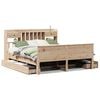 vidaXL Seng med bokhylle uten madrass voksbrun 75x190 cm heltre furu