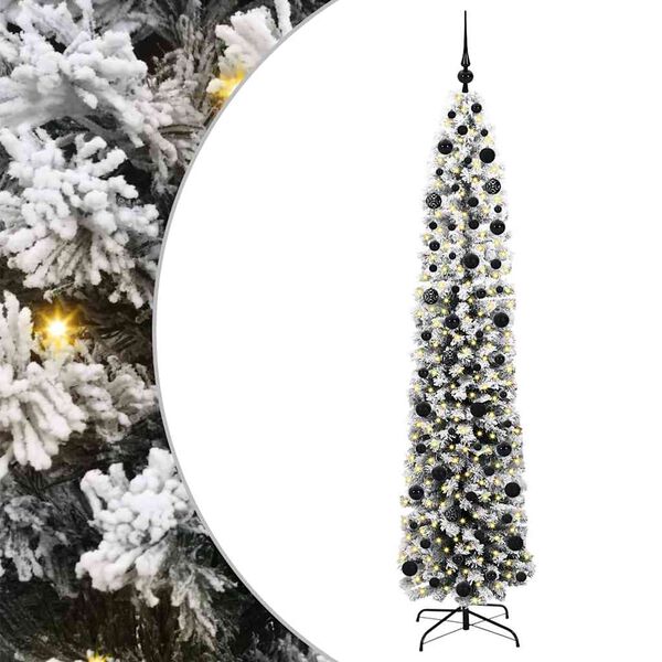 vidaXL Kunstig juletre med 300 LED grønn 210 cm PVC og stål og plast