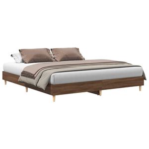 vidaXL Sengeramme uten madrass brun eik 200x200 cm konstruert tre