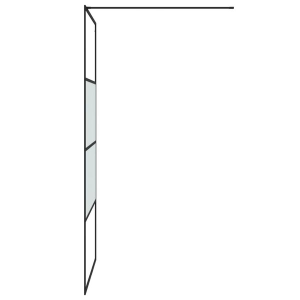 vidaXL Dusjvegg svart 100x195 cm halvfrostet ESG-glass