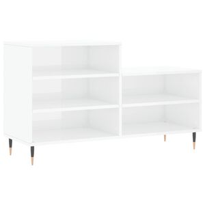 vidaXL Skoskap h&oslash;yglans hvit 102x36x60 cm konstruert tre