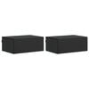 vidaXL Vegghengt Nattbord 2 stk. Svart 49 x 34,5 x 20 cm