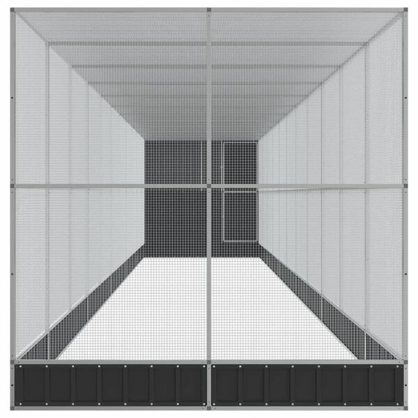 vidaXL Voliere med forlengelse sølv 1244x203x216 cm stål