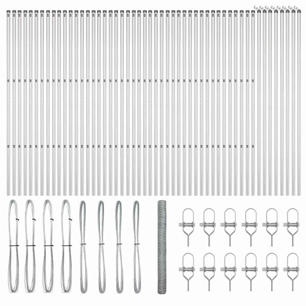 vidaXL Gjerdep&aring;le s&oslash;lv 100 x 1,5 m (50 mm maske) St&aring;l