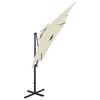 vidaXL Hengende hageparasoll med dobbel topp 250x250 cm sand