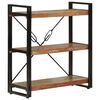 vidaXL Bokhylle 3 etasjer 77x30x80 cm gjenvunnet heltre og jern