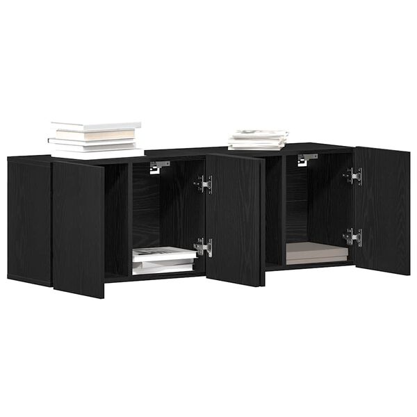 vidaXL TV-skap 2 stk svart eik 120x30x41 cm konstruert tre