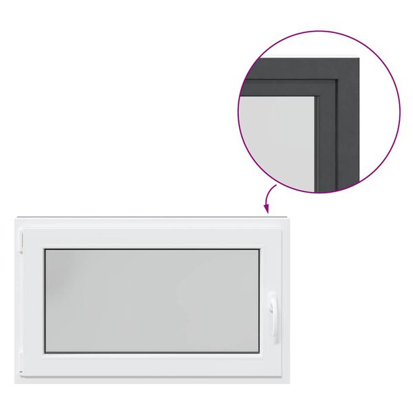 vidaXL Kjellervindu "RISOR" 100x60 cm vipp-og-sving DIN venstre antrasitt