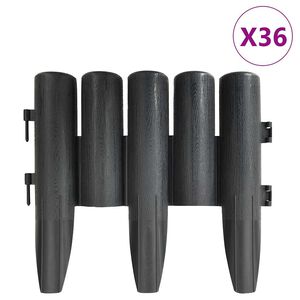 vidaXL Plenkanter 36 stk antrasitt 10 m PP