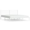 vidaXL Sengeramme i metall med hodegavl hvit 183x213 cm