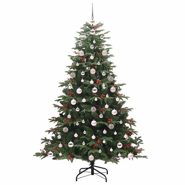 vidaXL Kunstig juletre med 300 LED gr&oslash;nn 180 cm PVC og Metall og Plast