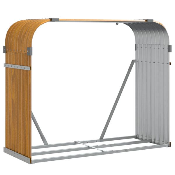 vidaXL Vedholder treutseende 120x45x100 cm galvanisert stål