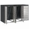 vidaXL Oppbevaring for 3 søppelbøtter Antrasitt 340 x 77.5 x 115.5 cm