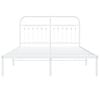 vidaXL Sengeramme i metall med hodegavl hvit 140x200 cm