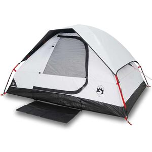 vidaXL Kuppeltelt for camping 6 personer hvit blendingsstoff vanntett