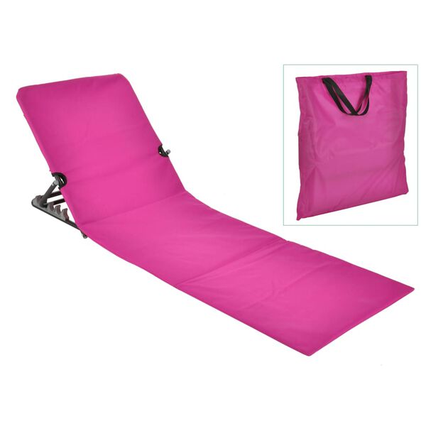 HI Sammenleggbar strandmatte med ryggst&oslash;tte PVC rosa